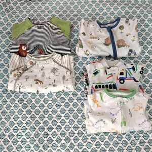 Mudpie And Carter's Baby Sleepers Bundle Of 5 0-6 Months Range